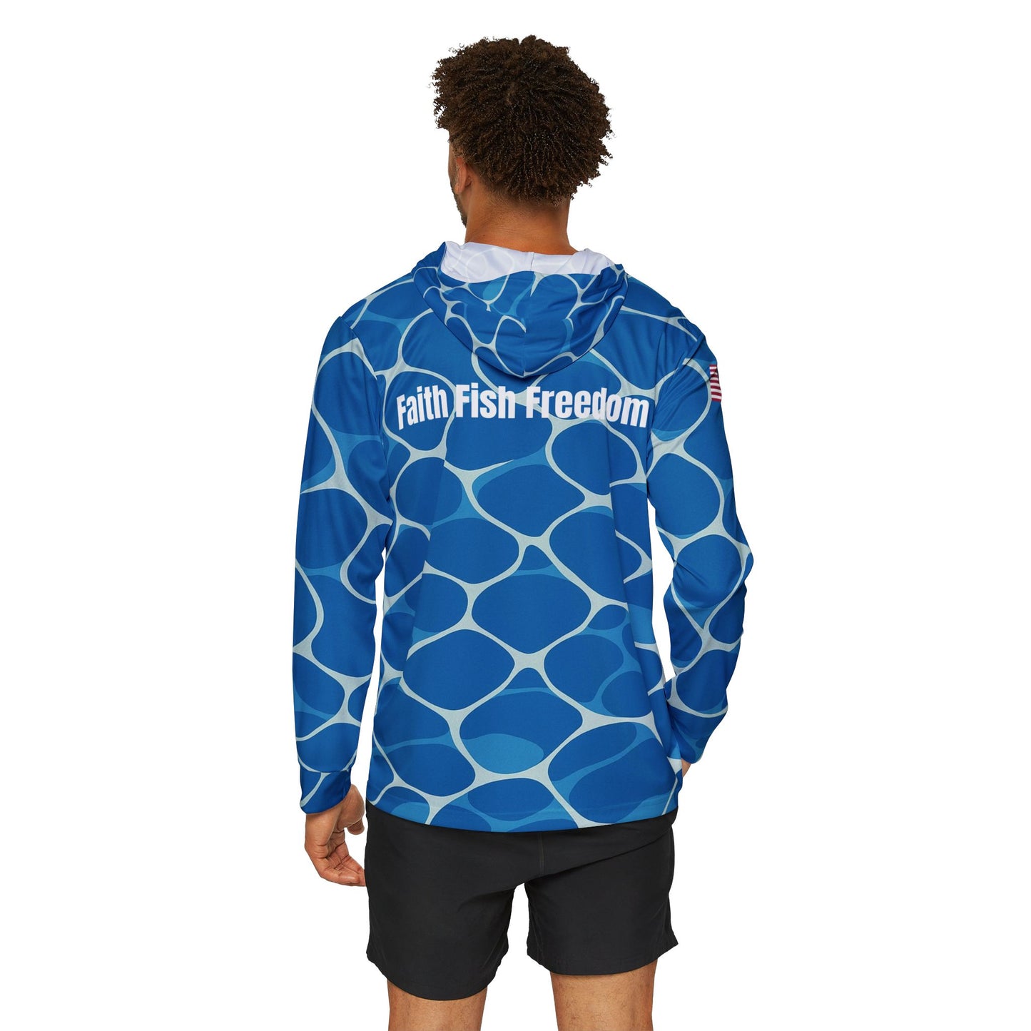 Men's Faith Fish Freedom Performance Fishing Hoodie